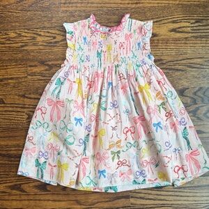 Pink Chicken Girls Pink Multi Bow Print Summer Dress
